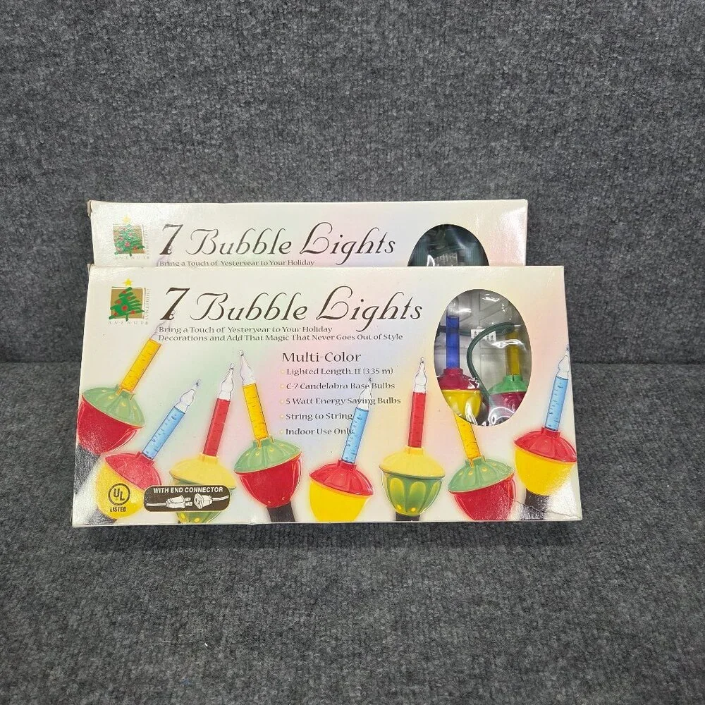2 Vintage C9 Christmas Bubble lights‎ String Lights Sets TESTED
